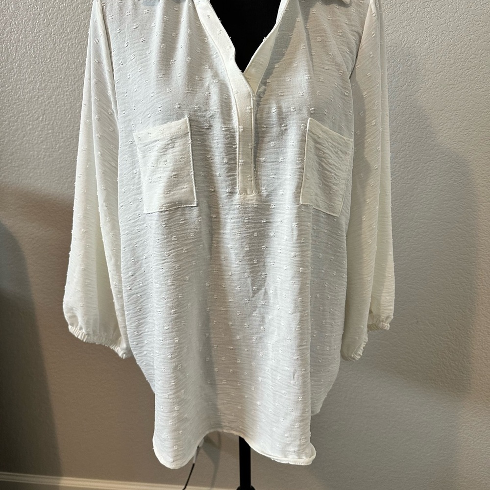 Papermoon White Textured Blouse